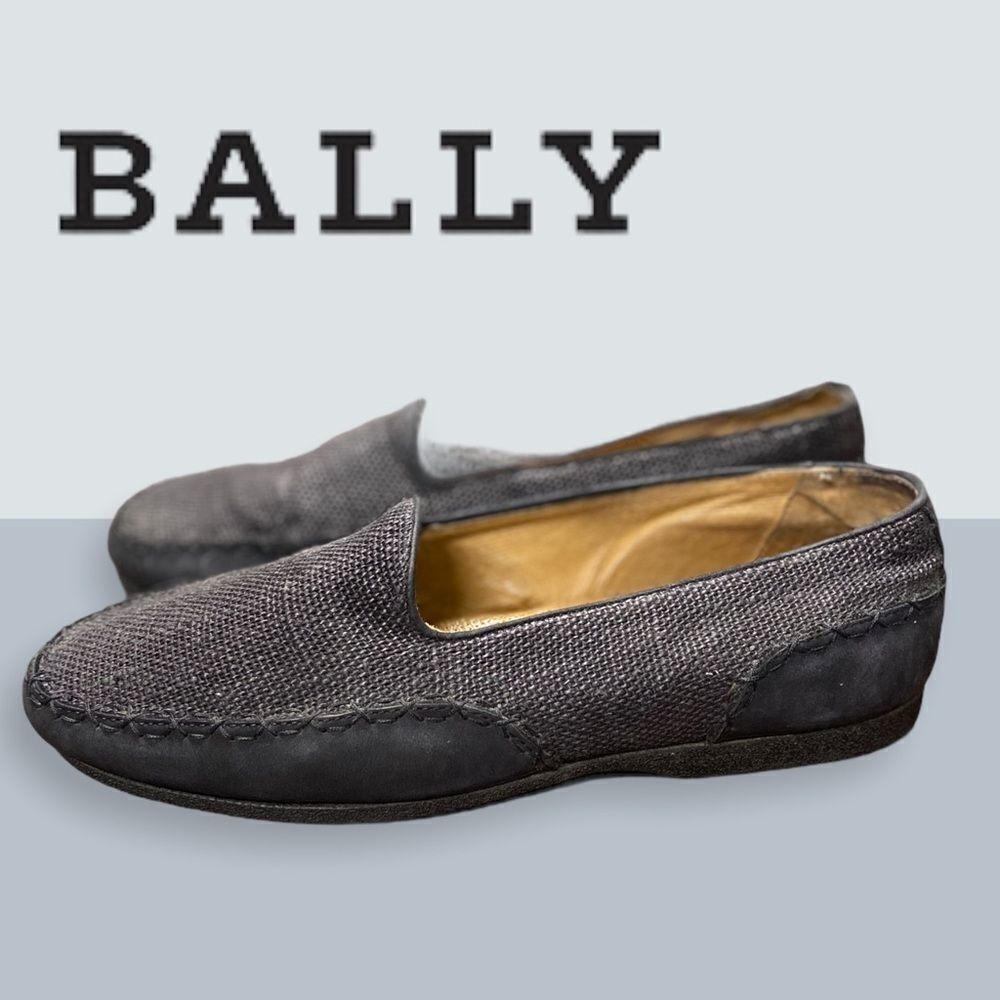 Bally Women's "Cimo" Black Twill Suede Loafers 7
